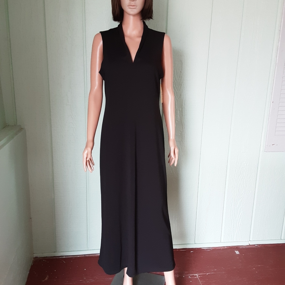 Out Fit JPR 🌞0118 Women's Maxi Dress NWT Black Sz M Sleeveless V-neck 100%Poly